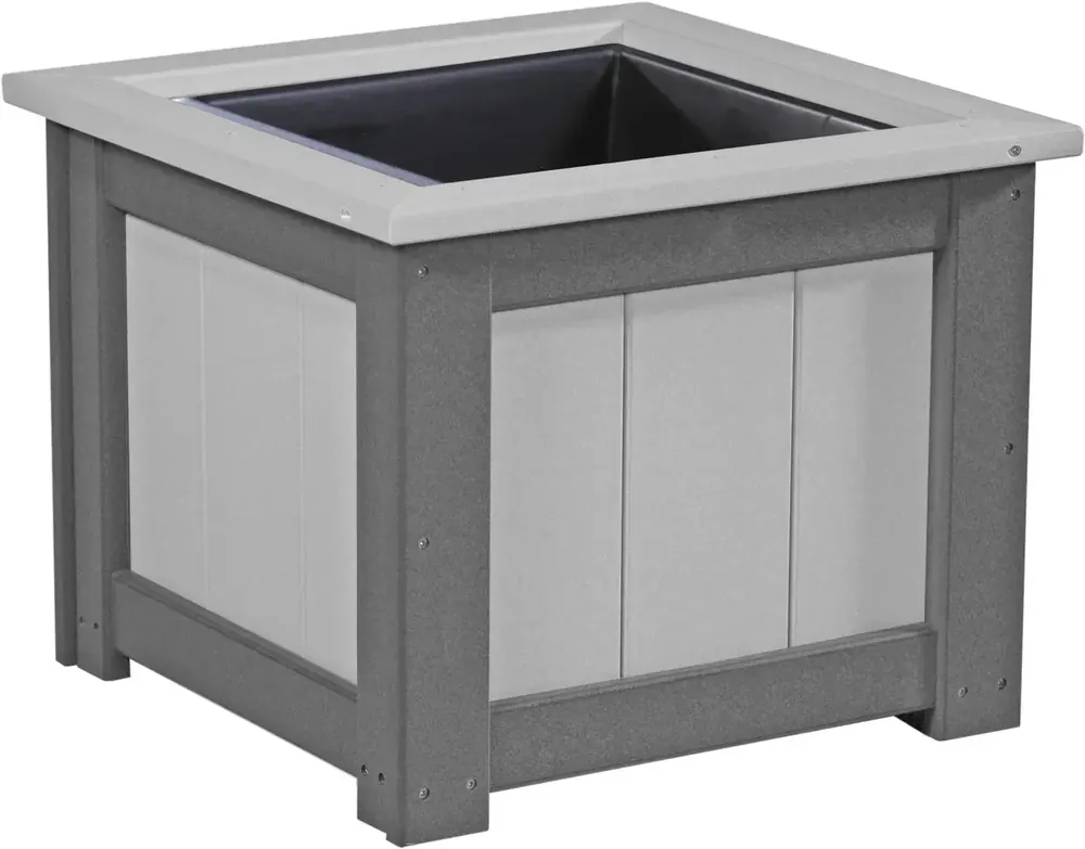 Amish Outdoors Luxcraft Gray/Slate 24-Inch Square Planter
