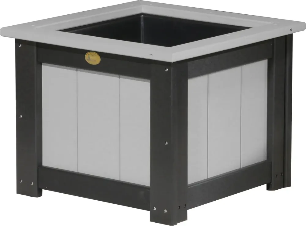 Amish Outdoors Luxcraft Gray/Black 24-Inch Square Planter