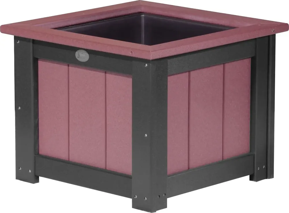Amish Outdoors Luxcraft Cherry/Black 24-Inch Square Planter