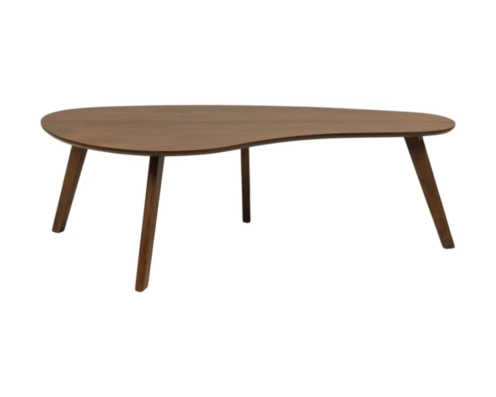 Emerald Home Simplicity Curved Coffee Table in Walnut