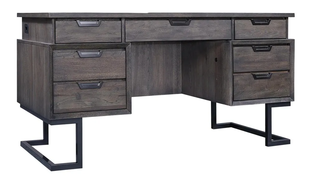 Aspen Harper Point Executive Desk in Fossil