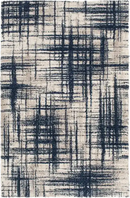 Central Oriental Tulsa Rug in Blue Tan- 5.3 x 7.6