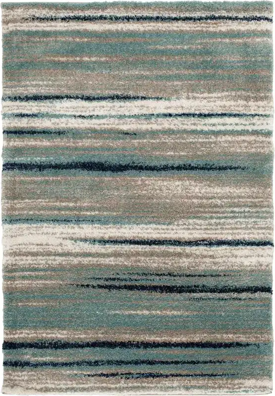 Central Oriental Tulsa Rug in Teal Blue - 5.3 x 7.6