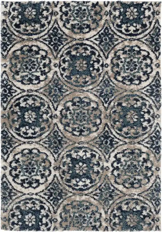 Central Oriental Tulsa Rug in Navy Blue - 5.3 x 7.6