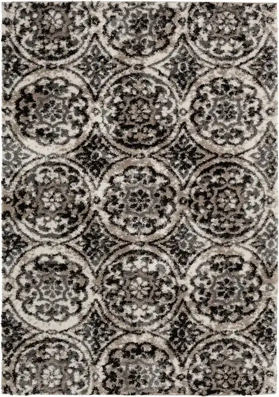 Central Oriental Tulsa Rug in Charcoal - 7.10 x 9.10