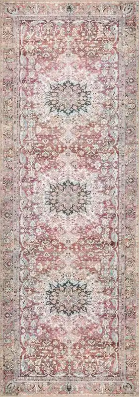 Loloi Wynter Rug in Red - 2.6 x 7.6