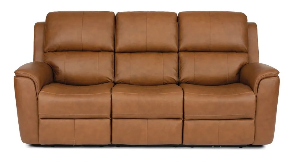 Flexsteel Henry Caramel Leather Power Reclining Sofa
