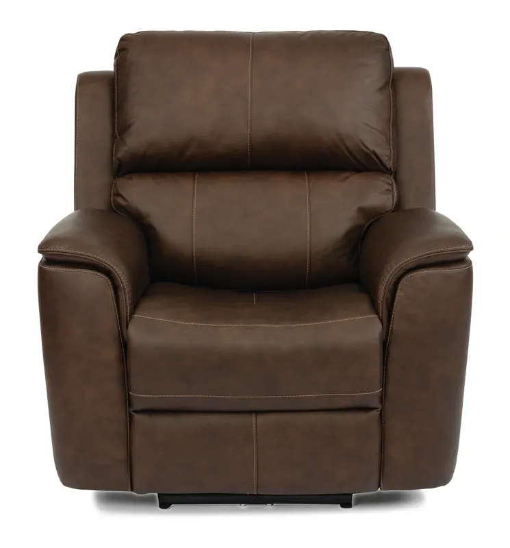 Flexsteel Henry Burnt Umber Leather Power Recliner