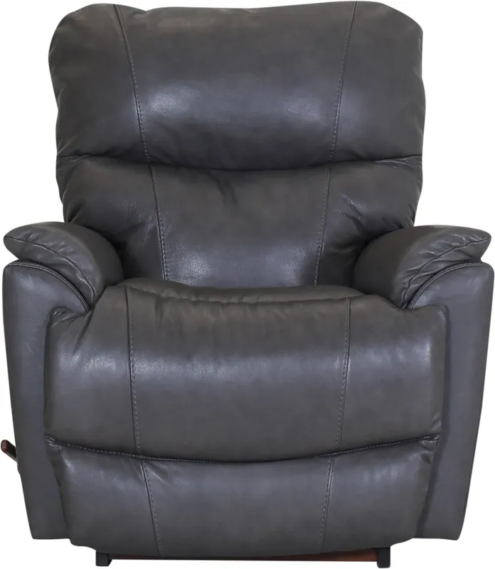 La-Z-Boy Trouper Leather Grey Rocker Recliner