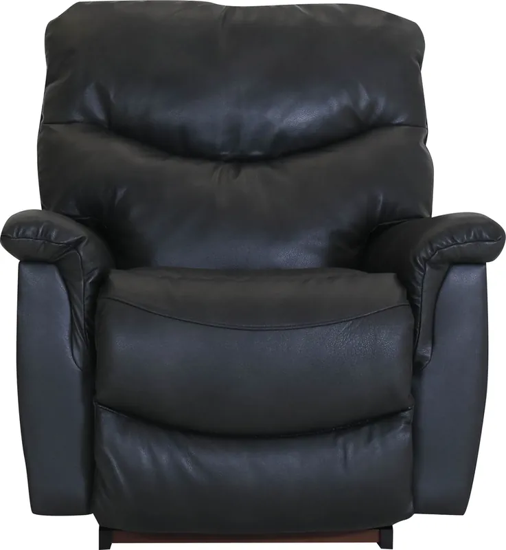 La-Z-Boy James Charcoal Leather Power Headrest Rocker Recliner