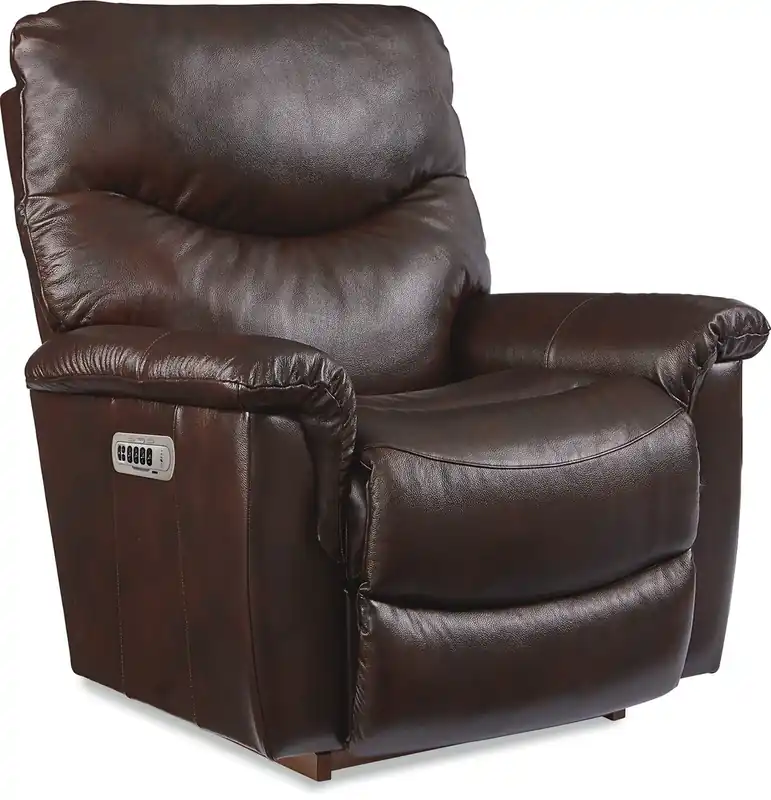 La-Z-Boy James Walnut Leather Power Headrest Rocker Recliner