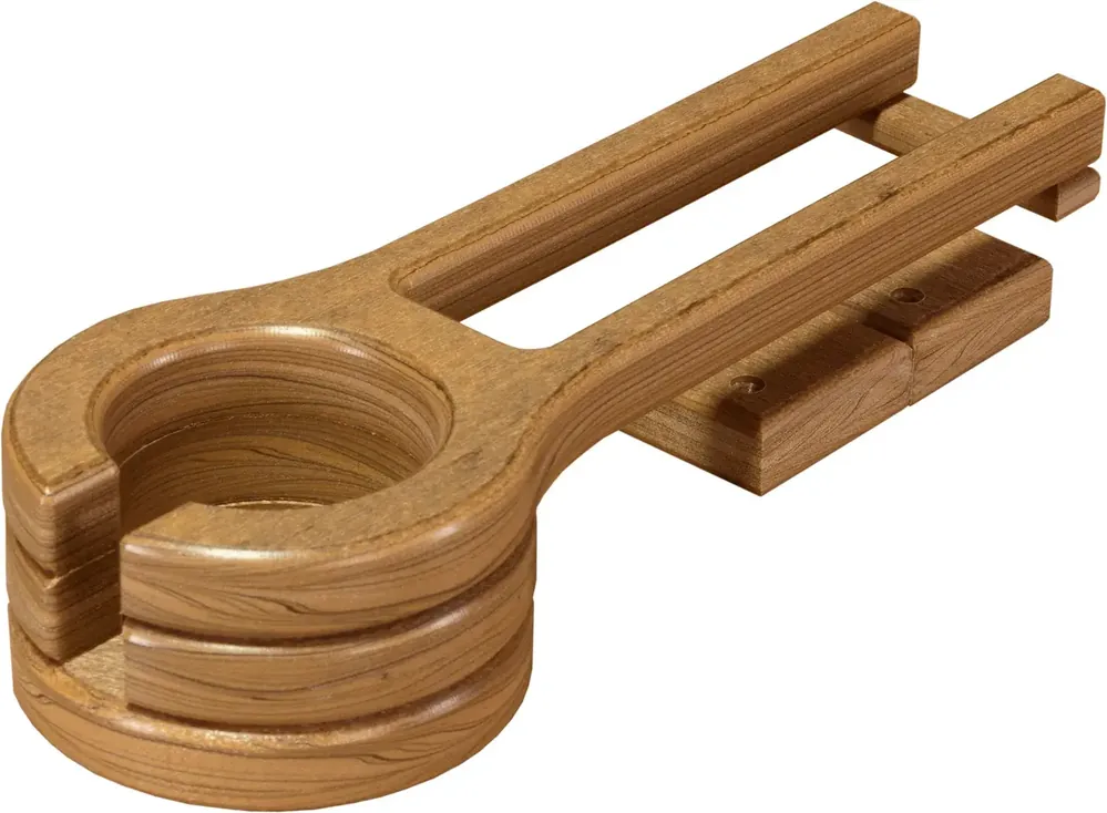 Amish Outdoors Adirondack Glider Antique Mahogany Slideout Cup Holder