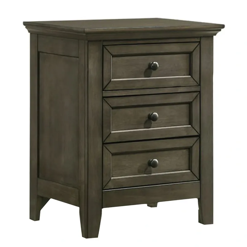 Intercon San Mateo Gray 3-Drawer Nightstand