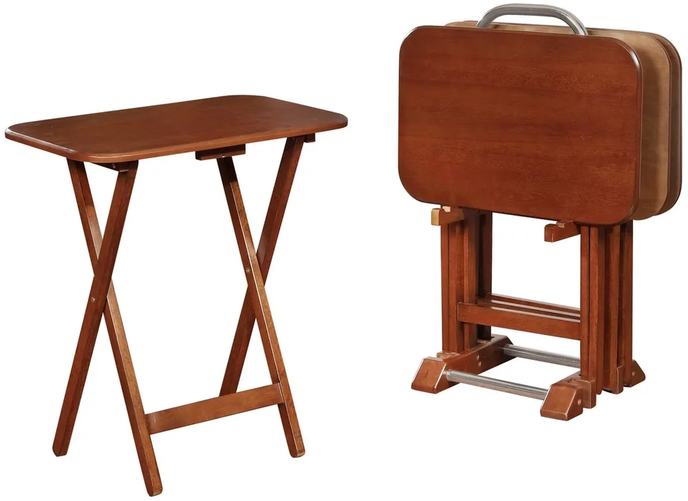 Powell Delta Brown TV Trays (Set of 4)