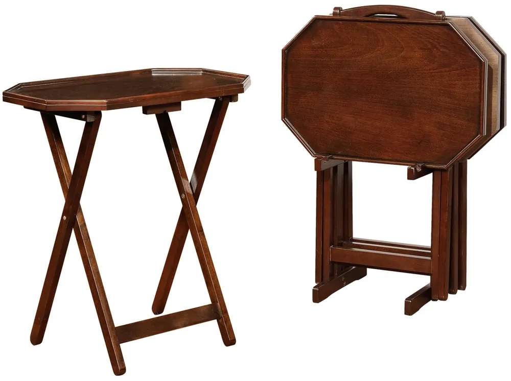 Powell Oliver Brown TV Trays (Set of 4)