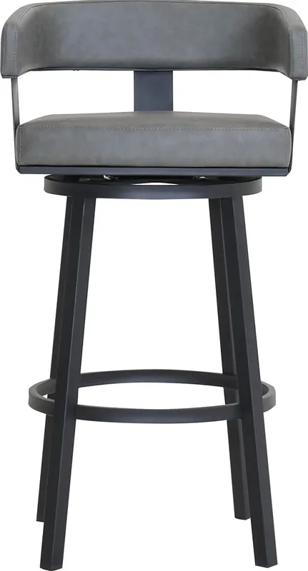 Armen Living Lorin Gray Swivel Barstool
