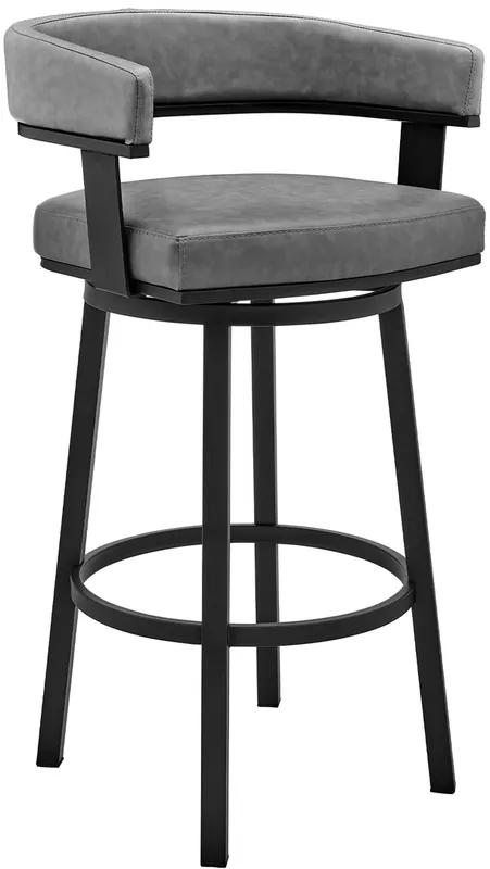 Armen Living Lorin Gray Swivel Counter Stool
