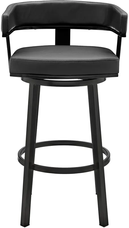 Armen Living Lorin Black Swivel Counter Stool