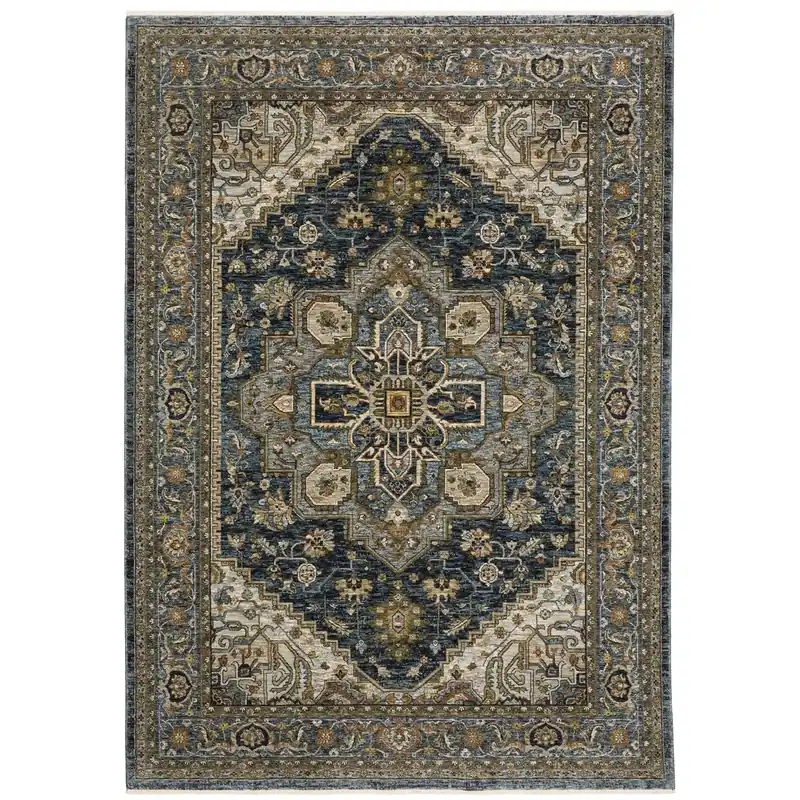 Sphinx Aberdeen Rug in Light Blue/Tan - 8 x 11
