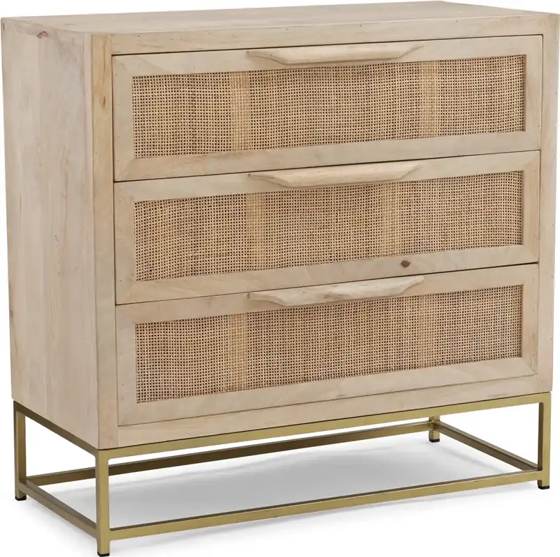 Powell Raphael 3-Drawer Rattan Cabinet