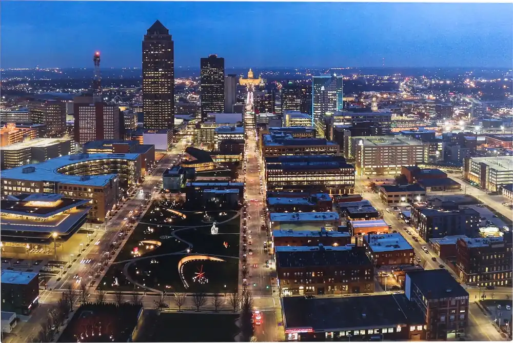 Prestige Art Des Moines Sculpture Park at Night 72 X 48