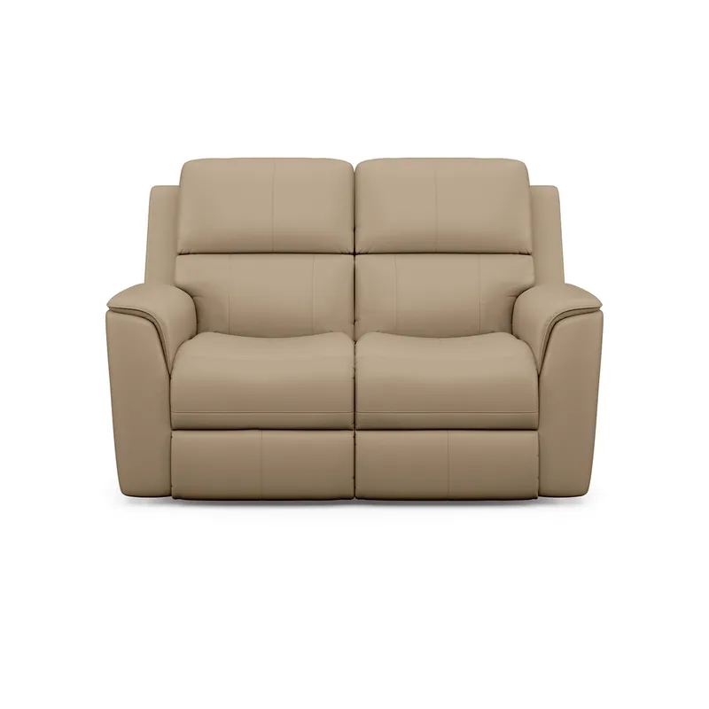 Flexsteel Henry Wheat Leather Power Reclining Loveseat