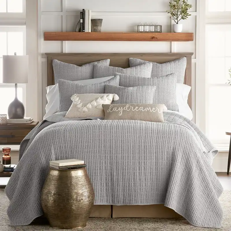Levtex Home Mills Gray 3-Piece King Quilt Set