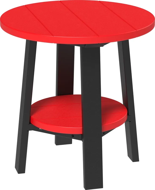 Amish Outdoors Deluxe 22-Inch Red/Black Side Table