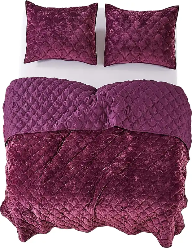 Levtex Home Ellora Plum Velvet King Quilt