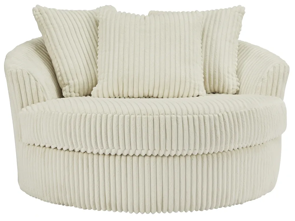 Ashley Lindyn Oversized Ivory Swivel Chair