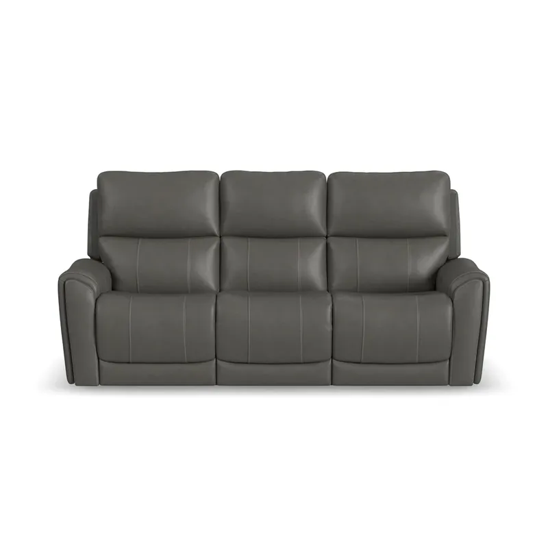 Flexsteel Carter Smoke Power Reclining Sofa with Drop Down Console