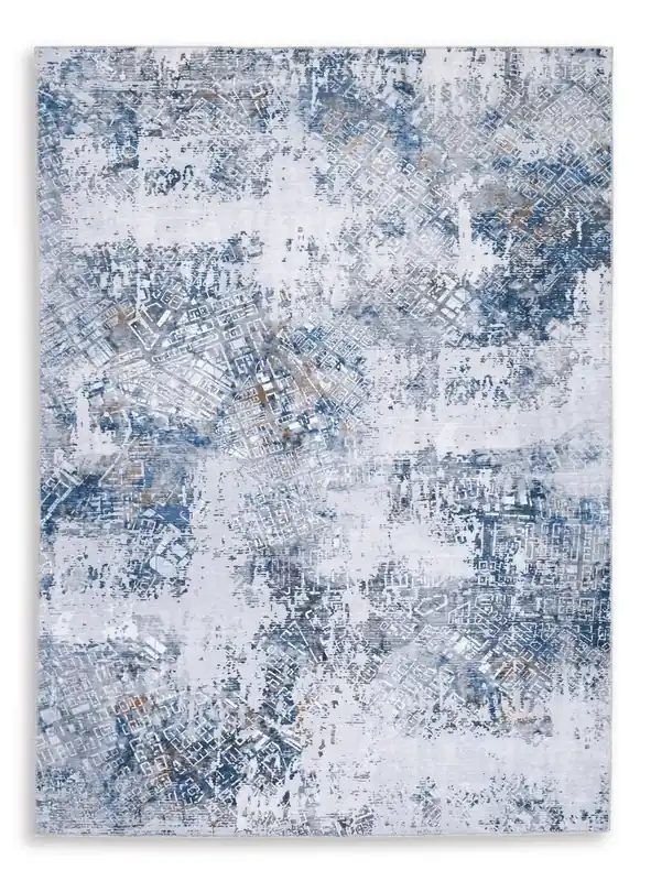 Ashley Garyard Washable Rug in Blue - 5 x 7