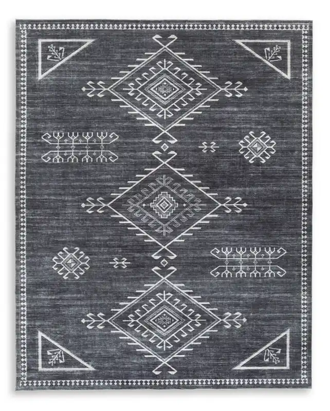 Ashley Arloman Washable Rug in Gray - 5 x 7
