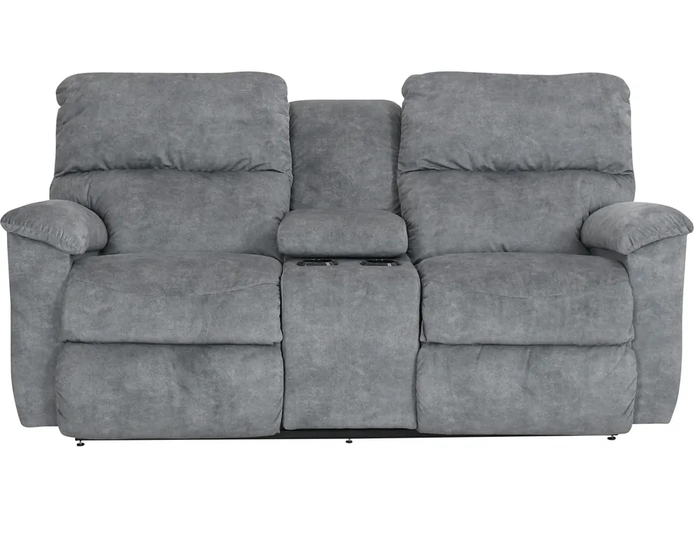 La-Z-Boy Brooks Charcoal Reclining Loveseat with Console
