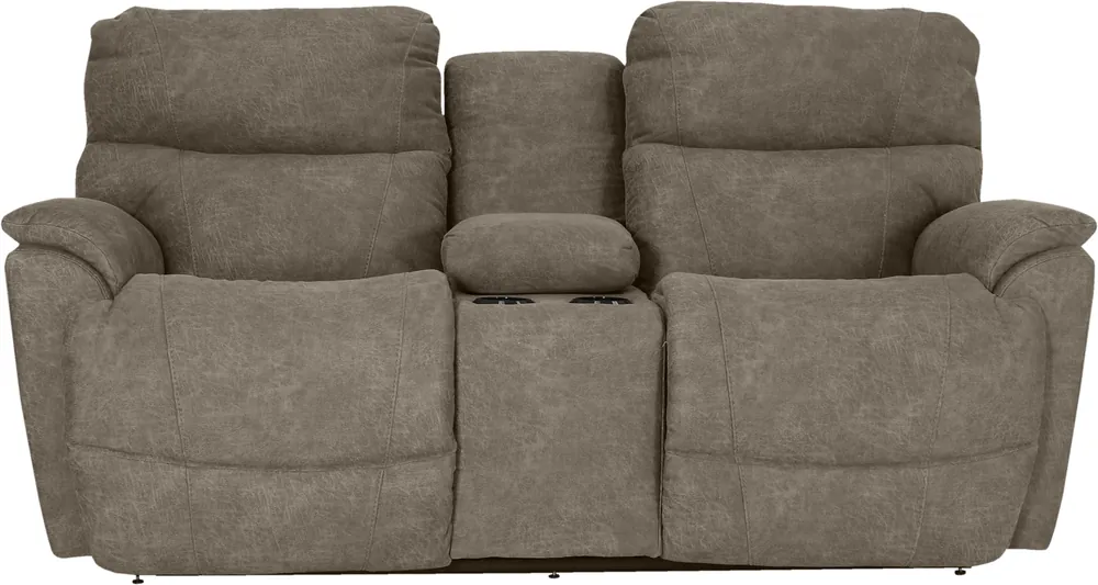 La-Z-Boy Trouper Sable Reclining Loveseat with Console
