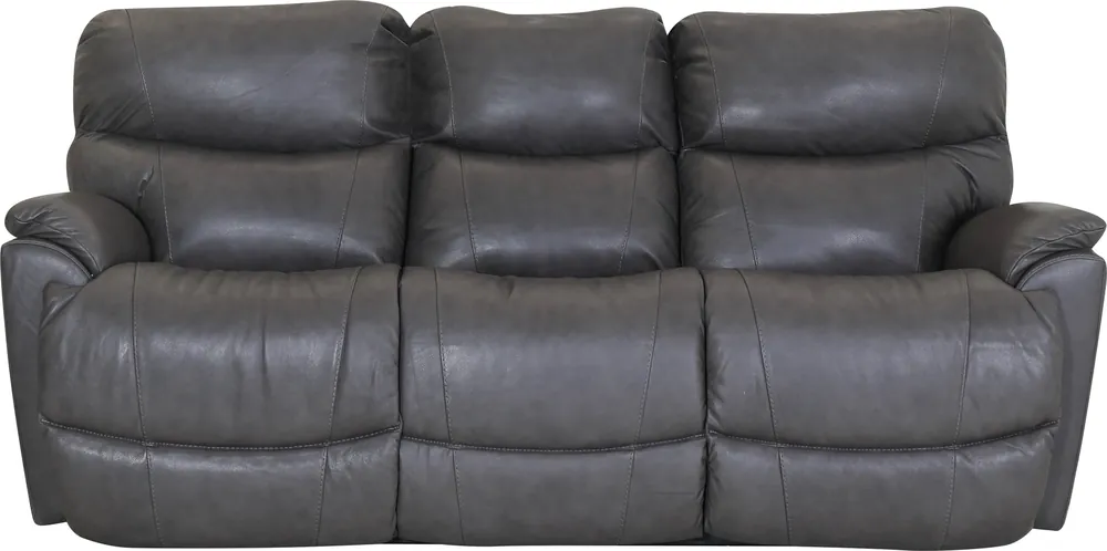 La-Z-Boy Trouper Grey Leather Reclining Sofa