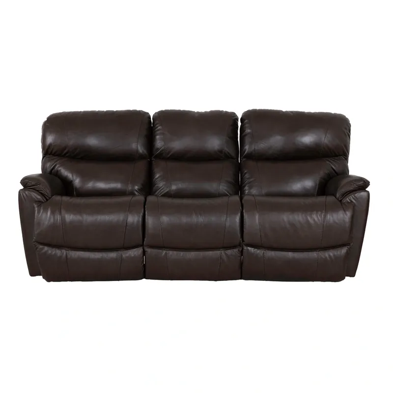 La-Z-Boy Trouper Walnut Leather Reclining Sofa