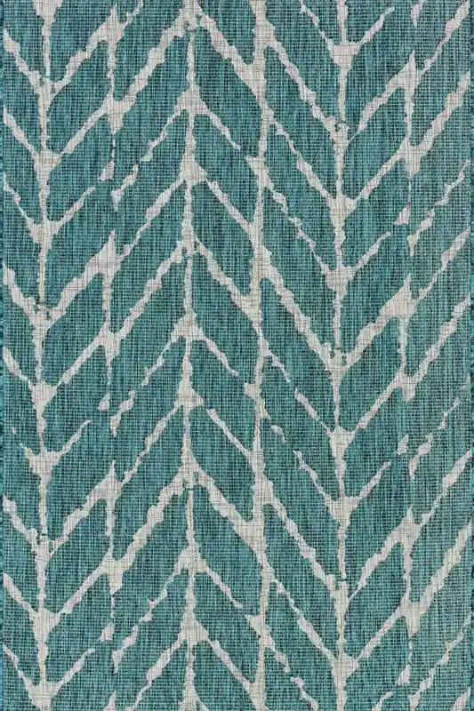 Loloi Isle Outdoor Rug in Teal - 7.10 x 10.9