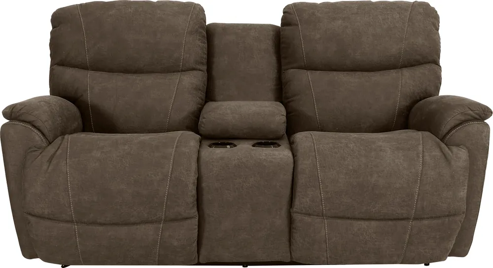 La-Z-Boy Trouper Mink Reclining Loveseat with Console