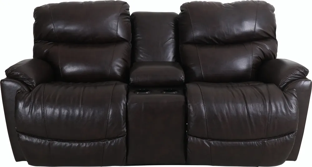 La-Z-Boy Trouper Walnut Reclining Loveseat with Console