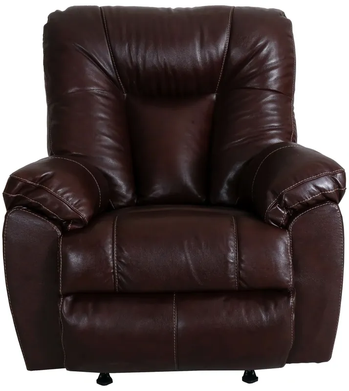 Franklin Connery Brown Leather Rocker Recliner