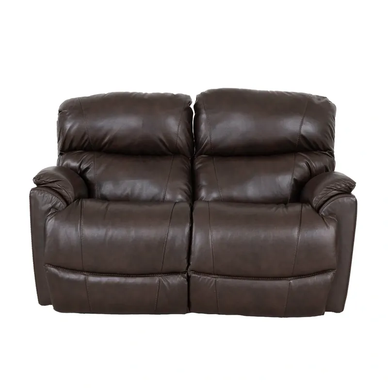 La-Z-Boy Trouper Walnut Leather Power Reclining Loveseat