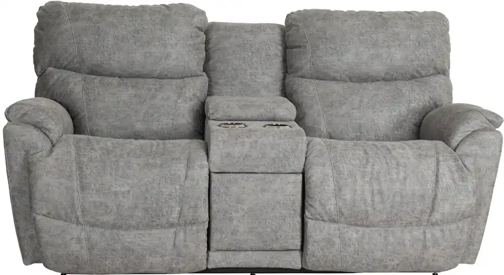 La-Z-Boy Trouper Charcoal Reclining Loveseat with Console