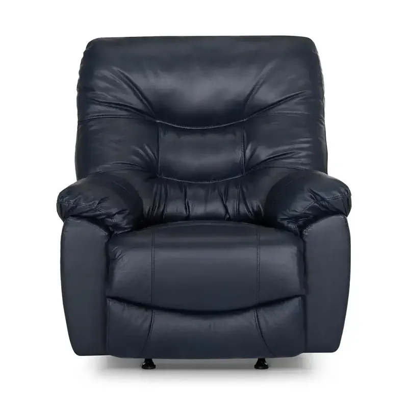 Franklin Trilogy Blue Leather Rocker Recliner