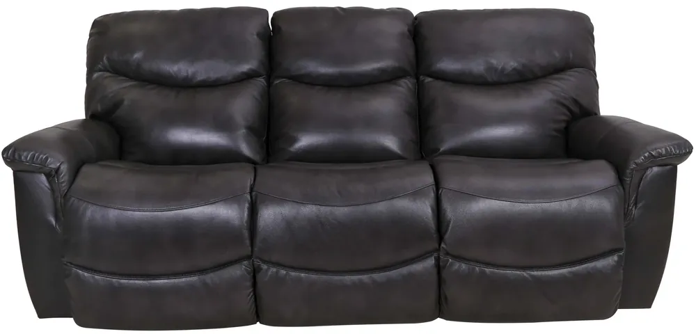 La-Z-Boy James Charcoal Leather Reclining Sofa