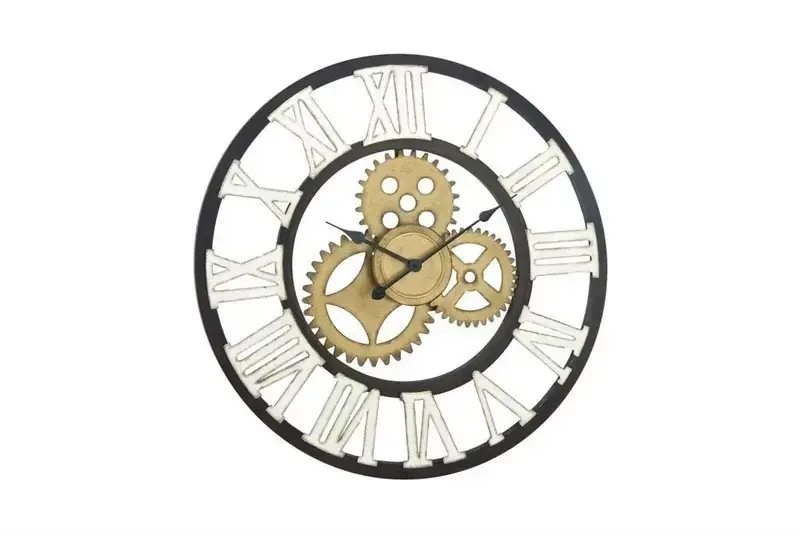 Deco Marché Gold Metal Gear Wall Clock