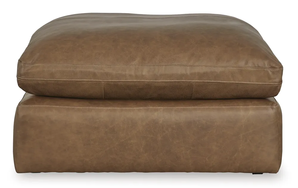 Ashley Emilia Caramel Leather Oversized Ottoman