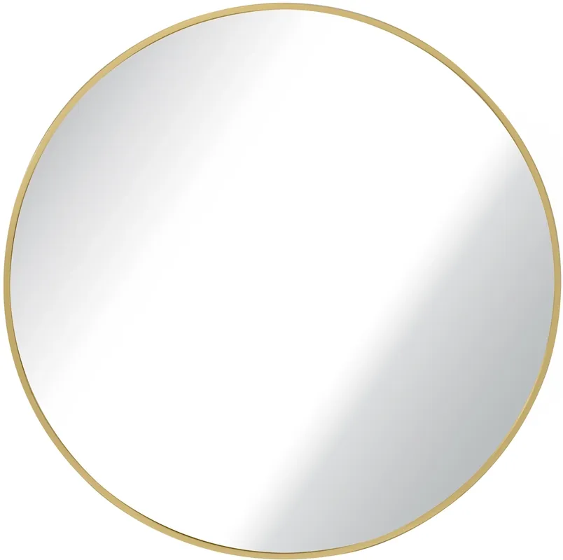 Garber Corp 24" x 24" Round Gold Mirror