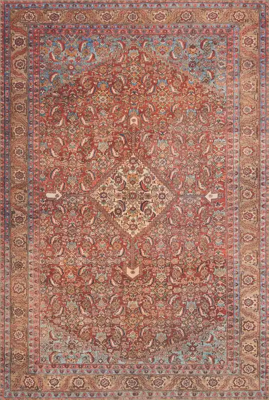 Loloi Loren Rug in Red - 5 x 7.6