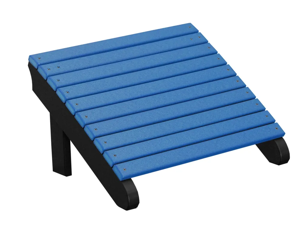 Amish Outdoors Deluxe Blue/Black Adirondack Chair Footrest
